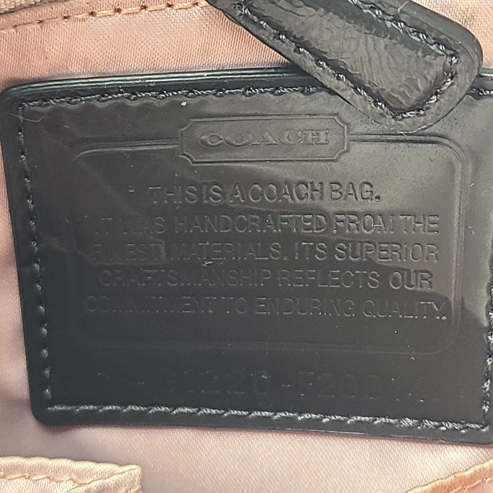 COACH Signature Stripe Studded Brown Tote Handbag Monogram C Pattern F20014 - Picture 9 of 10